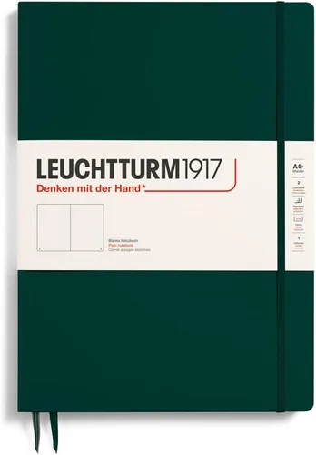 Miniatura 43 de LEUCHTTURM1917 - Cuaderno de tapa dura Master Slim A4+ - 123 páginas numeradas para escritura y diario (salvia, a rayas)