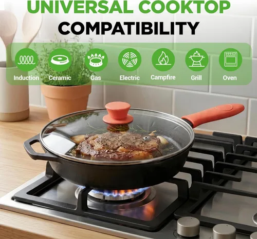 Miniatura 2 de NutriChef 10 "Pre-sazonado de hierro fundido PFOA-Free Horno Cocina Nón