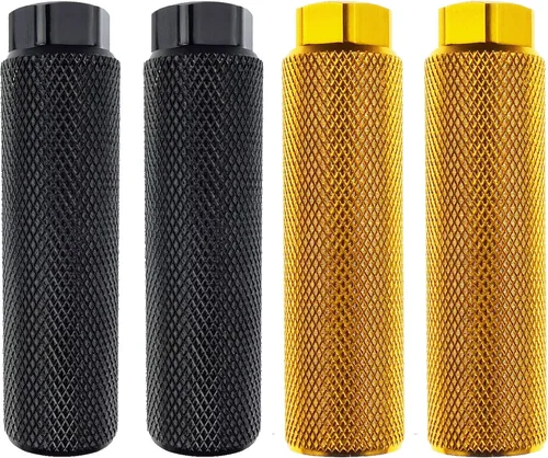 Miniatura 20 de 2 pares de reposapiés de aleación de aluminio para bicicleta de montaña, clavijas de acrobacias traseras, compatibles con ejes de 3/8 pulgadas Negro