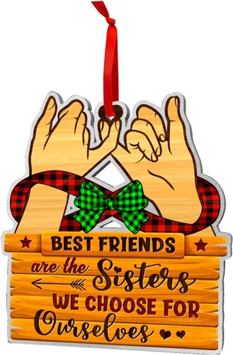 Adorno de Navidad de Friends 2023, Besties Forever, adorno de aluminio de doble cara (no 3D), regalo para Navidad, decoración de mejores amigas son