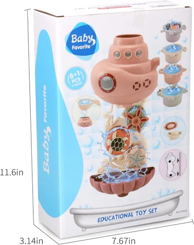 Miniatura 8 de Juguetes de baño para niños de 1 a 3 años y niños pequeños de 2 a 4 años - Juego de bebés para bebés de 6 a 12 meses - Juego de juguetes de bañera