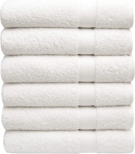 Miniatura 15 de Pleasant Home - Juego de 6 toallas de baño (24 x 50 pulgadas), 100% algodón, 515 GSM, toallas de lujo ligeras, suaves y altamente absorbentes