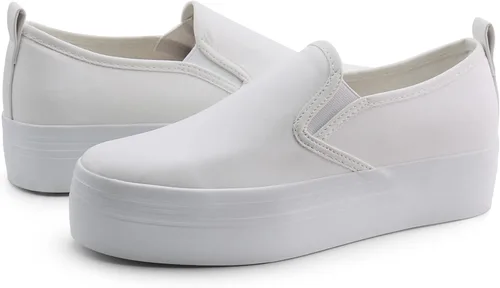 Miniatura 5 de JABASIC Mocasines de plataforma sin cordones para mujer zapatos casuales cómodos