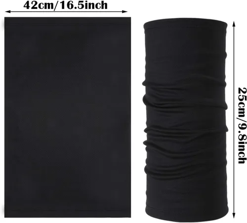 Miniatura 6 de 6 piezas de protección solar UV cuello polaina bufanda verano cubierta facial pasamontañas transpirable bandana negro, Negro