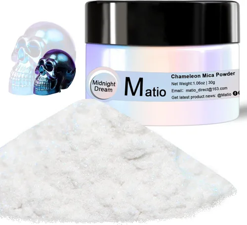 Miniatura 17 de Matio Polvo de Mica Camaleón, 10 * 5g Polvo Cromado, Pigmento de Efecto Nacarado con Cambio de Color, Juego de Polvo de Mica para Resina Epoxi