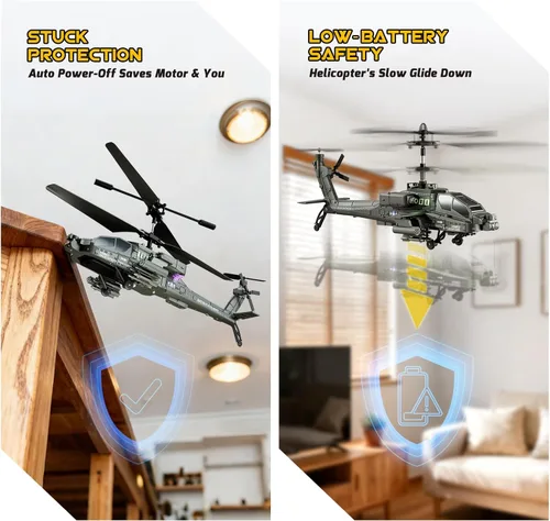 Miniatura 6 de XIKOTEC Helicóptero RC, Juguete de Helicóptero a Control Remoto para Niños, Principiantes y Adultos con Retención de Altitud, Giroscopio y Luz LED