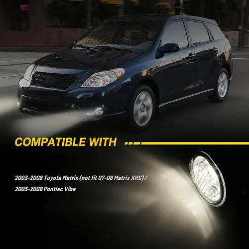Miniatura 2 de Luces antiniebla aptas para Toyota Matrix 2003-2008 (no compatible con 07-08 Matrix XRS), Pontiac Vibe 2003-2008 Conjunto de luz antiniebla 2 piezas