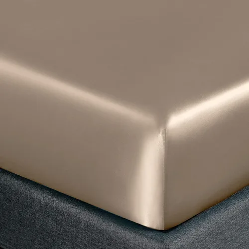 Miniatura 150 de Homiest Juego de sábanas de satén de lujo de 3 piezas con bolsillo profundo, 1 sábana bajera + 1 sábana encimera + 1 funda de almohada