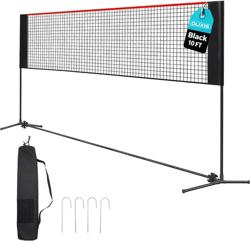 Miniatura 11 de OLIXIS Red de bádminton portátil, red de voleibol ajustable en altura, red de bádminton con bolsa de transporte, red de voleibol para piscina, patio