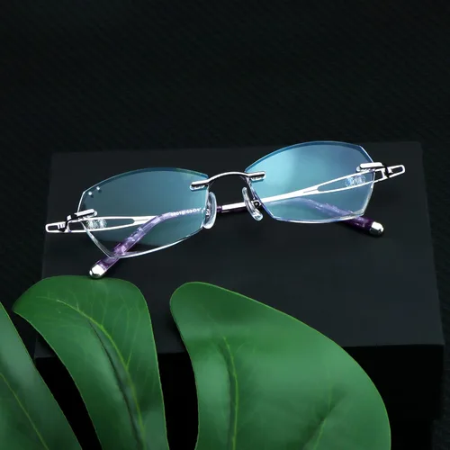 Miniatura 4 de LifeArt Lentes de lectura con bloqueo de luz azul sin montura con lente personalizada que reducen la fatiga ocular con diamantes elegantes