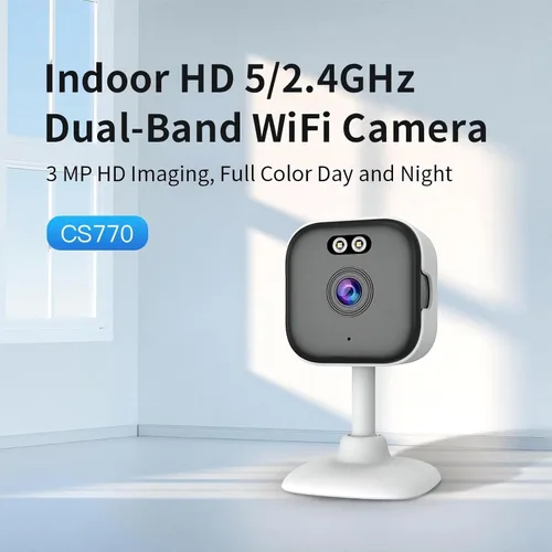 Miniatura 2 de EVERSECU Cámara WiFi con cable de 5 Ghz 2K, cámaras de seguridad para el hogar de interiores para bebé/anciano/perro/mascota con aplicación