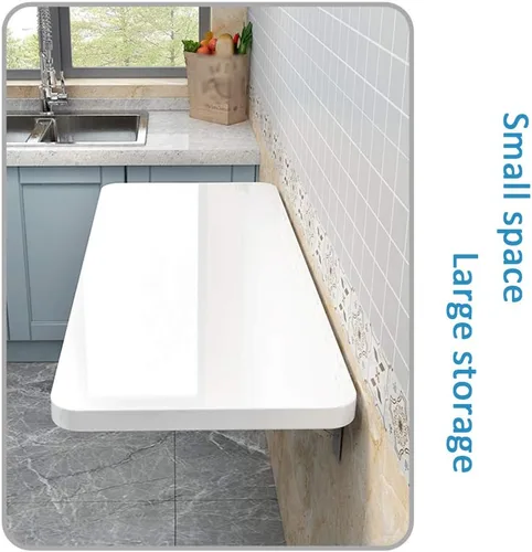 Miniatura 8 de Mesa de comedor plegable para colgar en la pared, escritorio multifunción para ordenador, mesa de trabajo en casa, oficina con soporte de acero