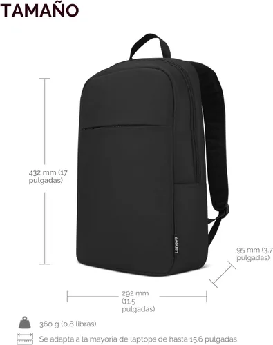 Miniatura 6 de Mochila para portátil Lenovo B215 para computadoras de hasta 15.6 pulgadas – Bolsa repelente al agua de múltiples compartimentos para viajes, uso