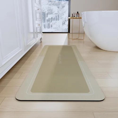 Miniatura 64 de Tapete de baño, tapetes de baño súper absorbentes, antideslizantes, de secado rápido, tapetes de goma fina para piso de baño que caben debajo