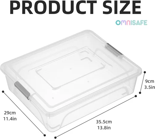 Miniatura 2 de Contenedor de plástico con tapa, diseño apilable, caja de clip para manualidades, suministros y artículos de oficina