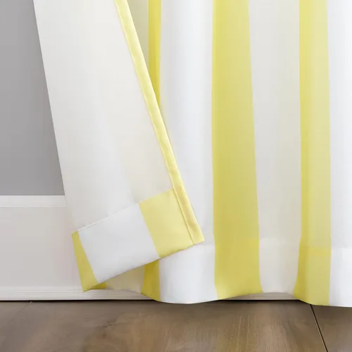 Miniatura 4 de Par de paneles de cortina con ojales Sun Zero Valencia estilo cabaña a rayas para interior/exterior con protección UV y eficiencia energética