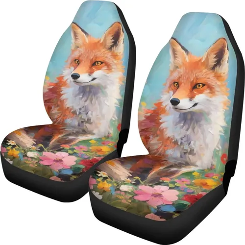 Miniatura 8 de Funda de asiento de automóvil con margaritas bohemias, diseño hippy arcoíris, margarita, flores, antideslizante, SUV, sedán, furgoneta, protector