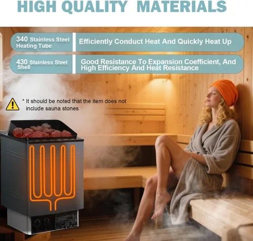 Miniatura 3 de Calentador de sauna eléctrico de 220 V 6 KW, calentador de sauna seca con controlador integrado, adecuado para casas de spa, hogar, hoteles, saunas
