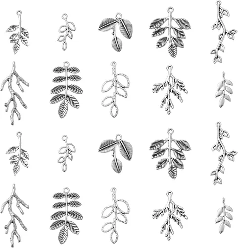 Miniatura 10 de UR Urlifehall 100 dijes tibetanos con nudo de lazo plateado y mariposa, colgantes de aleación de estilo tibetano para aretes y fabricación de joyas