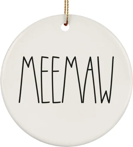 Miniatura 13 de Adorno familiar de Navidad, regalos de hija, hijo, adorno de círculo de cerámica de 3 pulgadas para colgar en el árbol – Día de la Madre