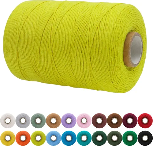 Miniatura 51 de JeogYong Cordón de macramé de un solo hilo 2mm x 164 yardas (492 pies) Cuerda de algodón suave, hilo de macramé 2 mm, suministros de macramé