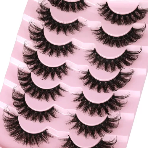 Miniatura 4 de Pestañas postizas 6D de visón esponjosas de 0.67 pulgadas (0.669 in), pestañas de ojo de gato que parecen extensiones paquete de pestañas