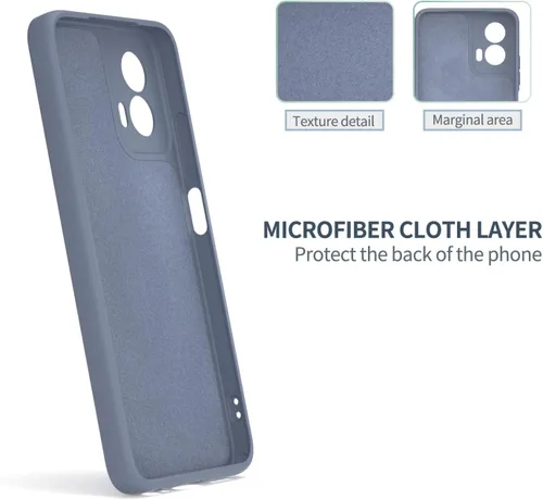Miniatura 5 de Funda Moto G Power 5G 2024, silicona líquida, delgada, suave, TPU Fit, protección de cuerpo completo, a prueba de golpes, para G Power 2024 5G (gris)