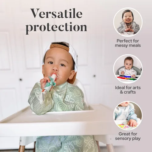 Miniatura 6 de Premium Baby Led Weaning Bib - Full Coverage with Lap Protection - Water-Resistant Long Sleeve Smock