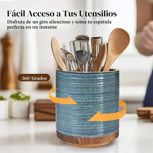 Miniatura 3 de DOWAN Soporte giratorio de 360° para utensilios de cocina extragrande, 7.6 pulgadas para encimera, utensilios de cocina para decoración de cocina