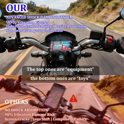 Miniatura 2 de LOKTENWO Soporte de teléfono para motocicleta con amortiguador de vibraciones y bloqueo seguro de alta velocidad, antirrobo, ATV, scooter, manillar