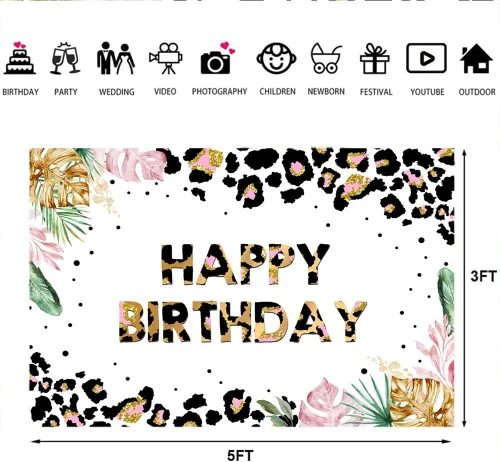 Miniatura 6 de Lofaris Hppy Birthday Wild Bakcdrop One Two Wild Safari - Decoración de fiesta temática de safari 1er 2do fondo para niños, estampado floral