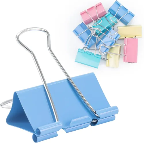 Miniatura 8 de Paquete de 12 clips extra grandes de 2 pulgadas, colores surtidos, clips de papel jumbo de colores, abrazaderas de papel grandes, clips de carpeta