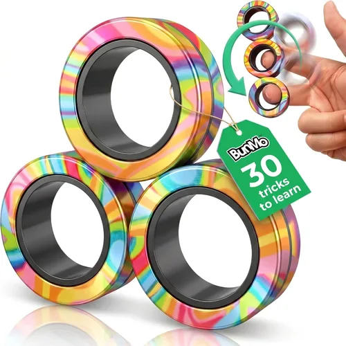 BUNMO Juguete para la ansiedad, anillos magnéticos, para poner en cesta de Pascua, para adultos, para niños o niñas, genial regalo para