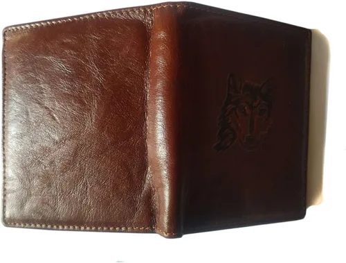 Miniatura 67 de Hombres Cool Eagle Wolf Caballo Totem Cuero Vaca Vertical Cartera Cremallera Multi-tarjeta Titular, Tótem de caballo, Minimalista