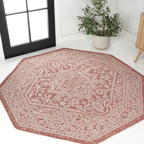 Miniatura 72 de Eyely BMS101D-28 - Alfombra de pasillo con textura de medallón de Santa Mónica Slesi, para interiores y exteriores, estilo costero, bohemio, Gris