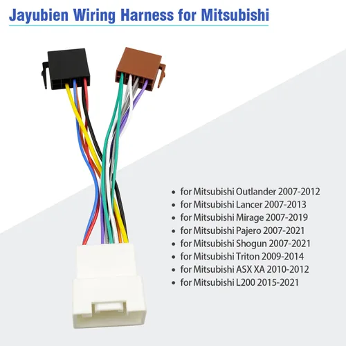 Miniatura 3 de Arnés de cable de radio de 20 pines para conector estéreo de Mitsubishi Compatible con Outlander Lancer Pajero Mirage Triton ASX Arnés de cableado