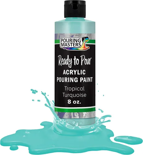 Miniatura 16 de Pouring Masters Caribbean Blue - acrílico listo para verter pintura – Premium 907 gr (32 onzas) pre-mezclado a base de agua – para lienzo, madera