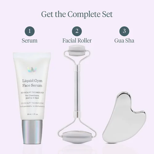 Miniatura 6 de Wonderskin Rodillo facial líquido para gimnasio, masajeador facial de acero inoxidable para ojos hinchados y ojeras, herramienta para esculpir