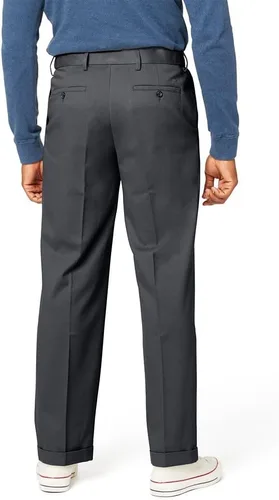Miniatura 3 de Dockers Pantalones caqui cómodos de ajuste relajado para hombre - Plisados