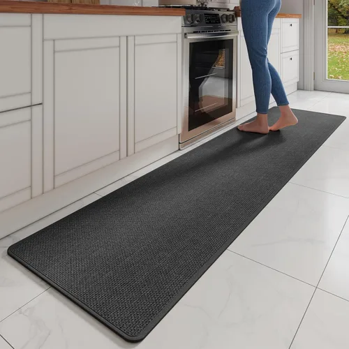 Miniatura 52 de YDKGL Tapetes de cocina para piso, alfombras de cocina súper absorbentes, antideslizantes, lavables, de lino sintético suave trenzado, alfombra