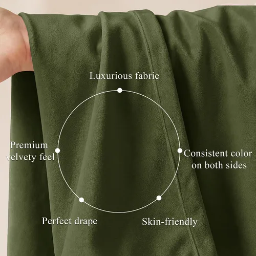 Miniatura 192 de StangH Cortinas de Terciopelo Verde Esmeralda de 96 Pulgadas - Cortinas Opacas de Terciopelo de Lujo Súper Suaves, Elegante Cobertura de Ventana