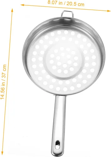 Miniatura 4 de Colador de fondo plano de acero inoxidable, cuchara de cocina de agujero grande para filtrar ollas calientes y camarones, colador de malla