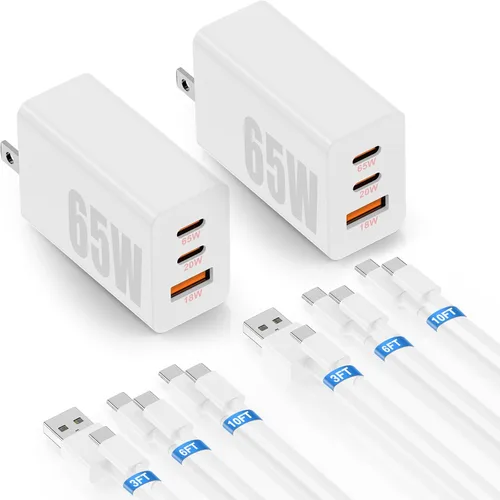 Miniatura 8 de Cargador súper rápido Typc-C de 65 W para Samsung Galaxy S26 Ultra, bloque de carga de 3 puertos de 100 W (en total) PD/QC 3.0 para Galaxy S25/S24