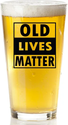 Old Lives Matter - Vaso de cerveza – Regalos divertidos para hombres, papá, marido o abuelo – Regalo de jubilación, regalo de cumpleaños (40, 50,