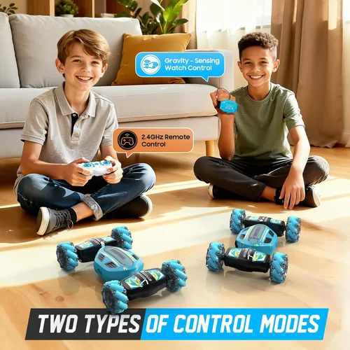Miniatura 4 de Auto de acrobacias RC con detección de gestos para niños de 8 a 12 años, juguete de regalo para niños, control remoto 4WD, rotación de 360°