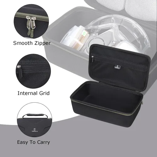 Miniatura 4 de Tourmate Funda rígida de EVA compatible con 3M media pieza facial, funda de viaje para 6200/07025(AAD)/6503QL/3M P100 cartucho respirador/filtro