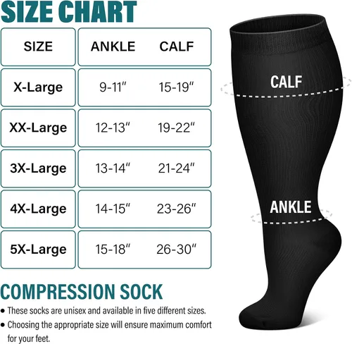 Miniatura 7 de FEYHAY Calcetines de compresión de cobre de talla grande (3 pares) de circulación de 20-30 mmHg es el mejor atlético y diario para hombres y mujeres