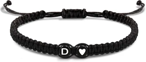 Btysun Pulseras con iniciales para mujeres, adolescentes, niñas, mejores amigas, regalos de cumpleaños, graduación, ajustable, letras A-Z,