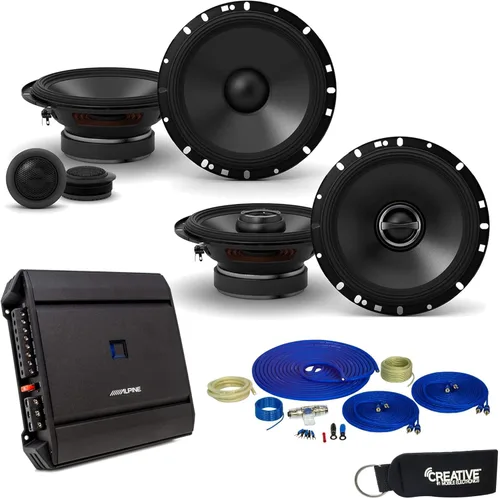 Alpine Paquete de altavoces y amplificador Tipo-S 6.5" S-S65C Conjunto de componentes S-S65 coaxiales con amplificador S-A32F