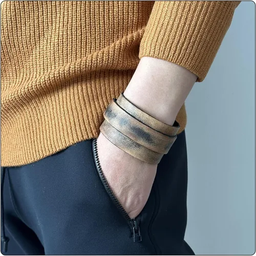 Miniatura 3 de Pulseras de cuero anchas punk vintage